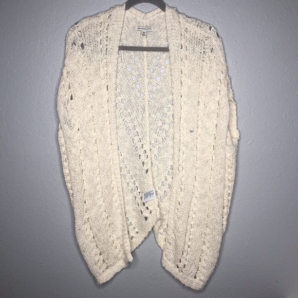 American Eagle Outfitters Open Knit Cardigan XS/S White‎ - Picture 1 of 9